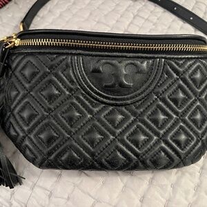 Tory Burch Women's Quilted Black Belt Bag